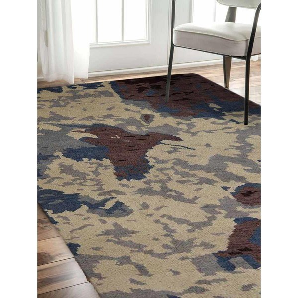 Jensendistributionservices 8 x 10 ft. Hand Knotted Wool Contemporary Rectangle Area Rug, Multi Color MI1624561